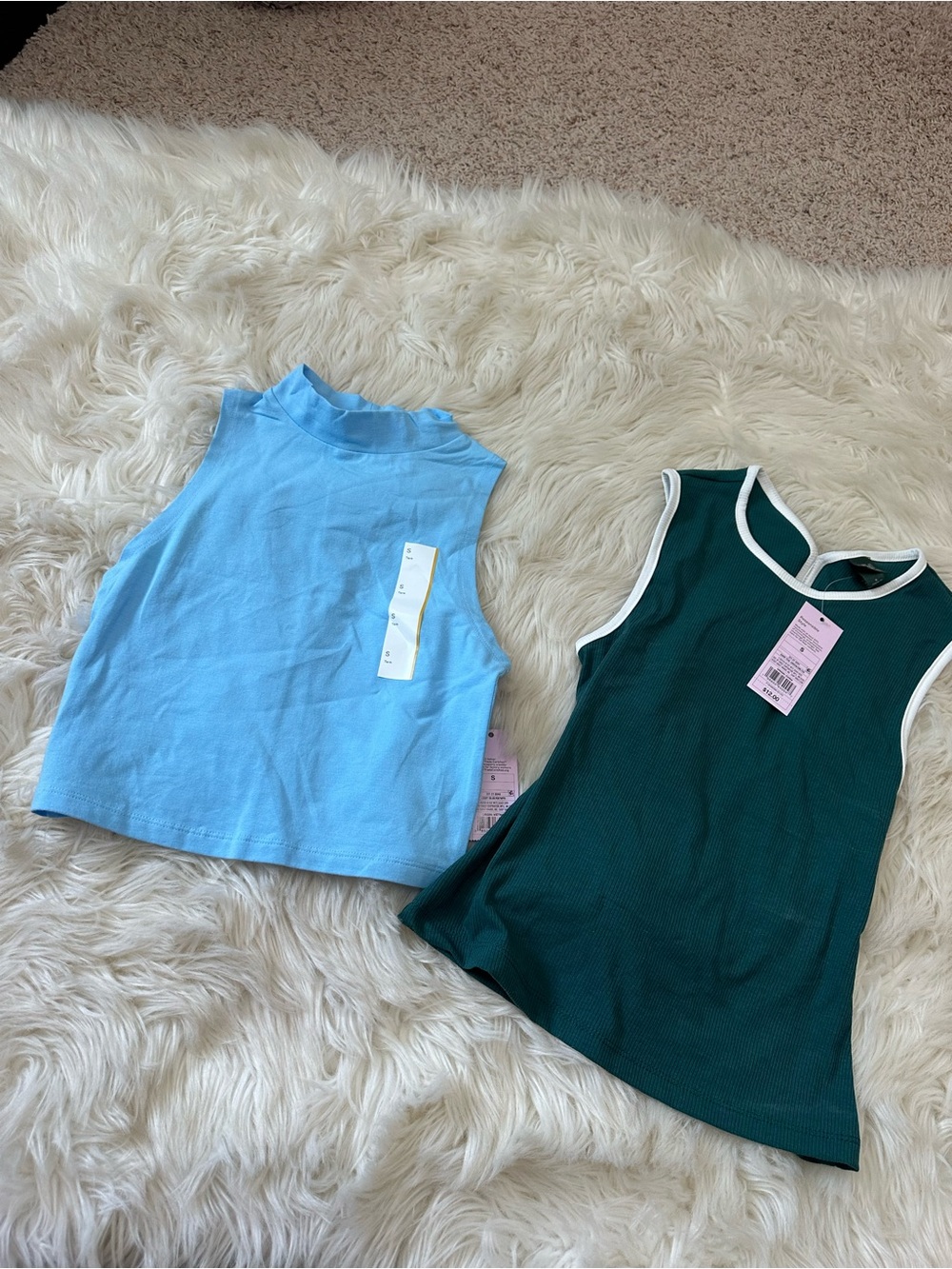 NWT 2 tops wild fable Mock Neck Tank & Trimmed Racer Tank